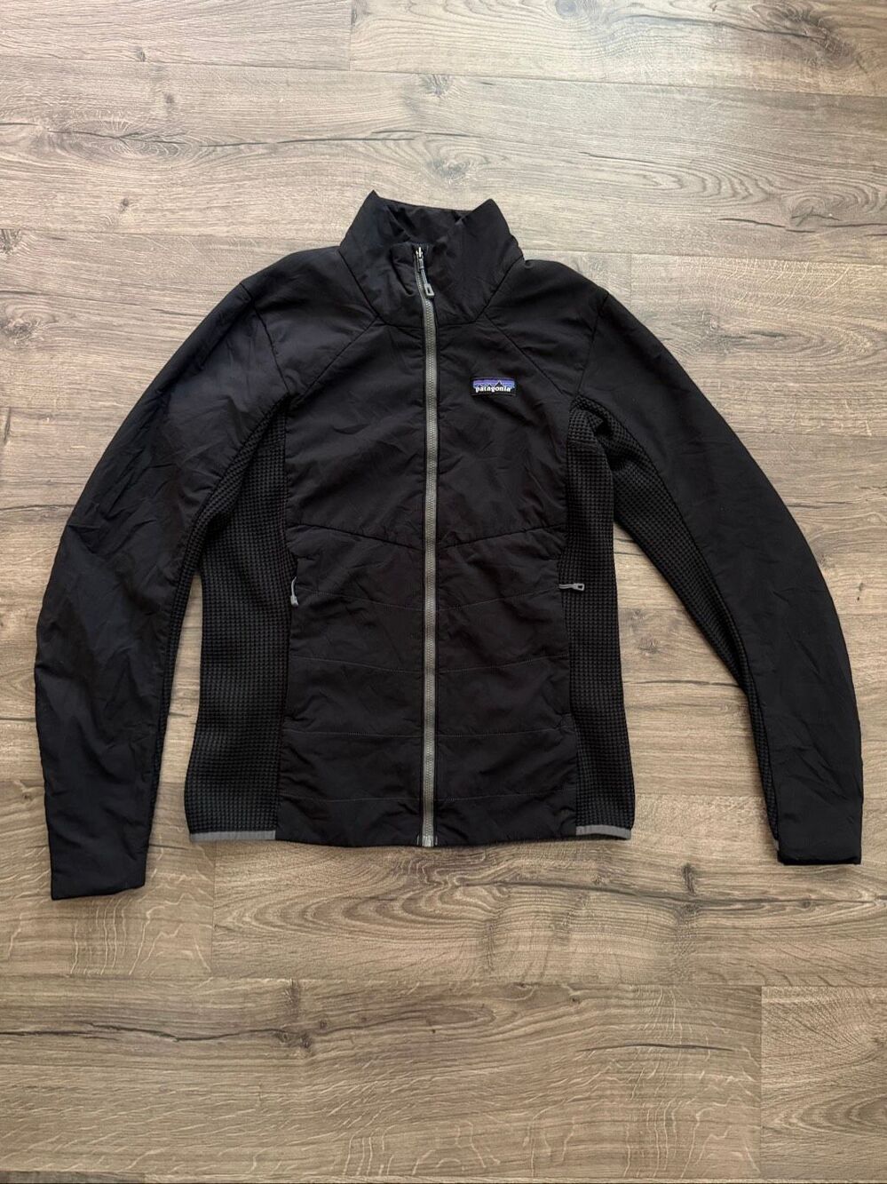 PATAGONIA Women's Nano-Air Light Hybrid Jacket Size M Black waffle Knit